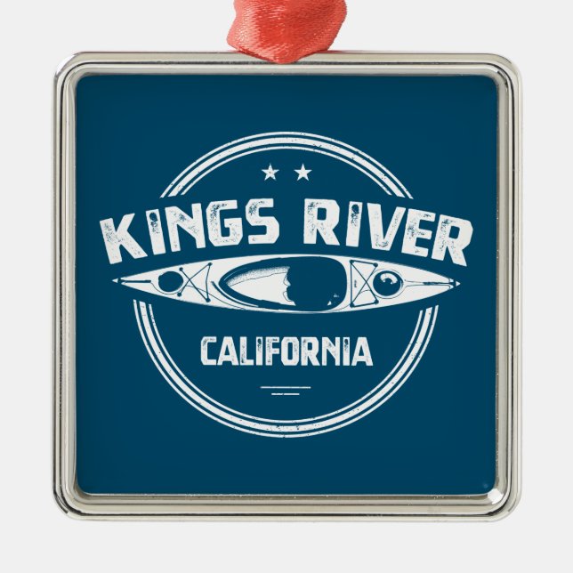 Kings River California Kayaking Ornament Aus Metall (Vorne)