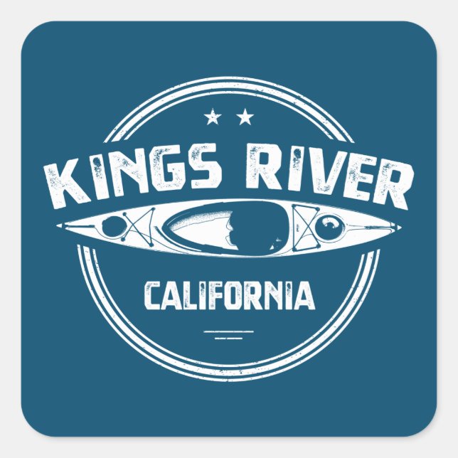 Kings River California Kayaking Quadratischer Aufkleber (Vorderseite)