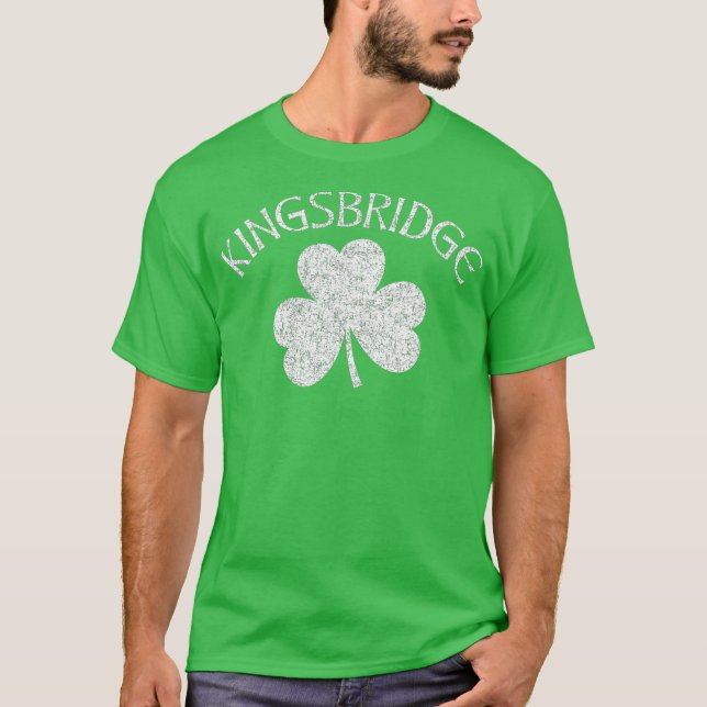 Kingsbridge Bronx NY Irish Kleeblatt gestört T-Shirt (Vorderseite)