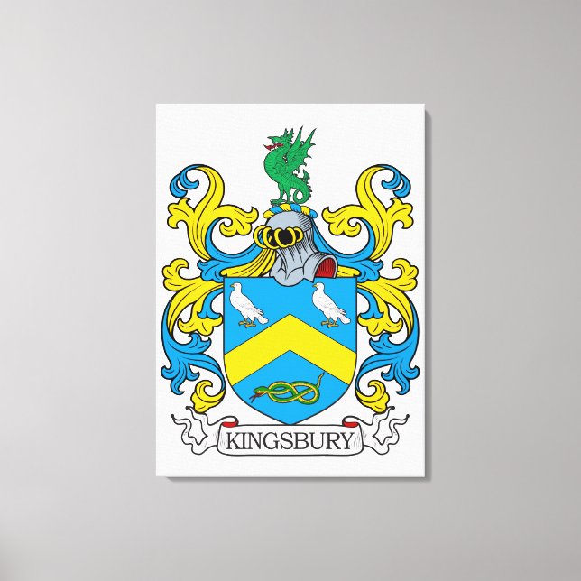 Kingsbury-Familienwappen Leinwanddruck (Vorderseite)