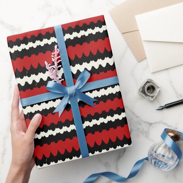 Kingsnake Strip, Rot Schwarz und Weiße Schlangenha Geschenkpapier (Schenken)
