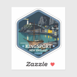 Kingsport New England Hafen Vintage Reiseabzeichen Aufkleber