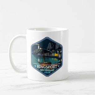Kingsport New England Hafen Vintage Reiseabzeichen Kaffeetasse