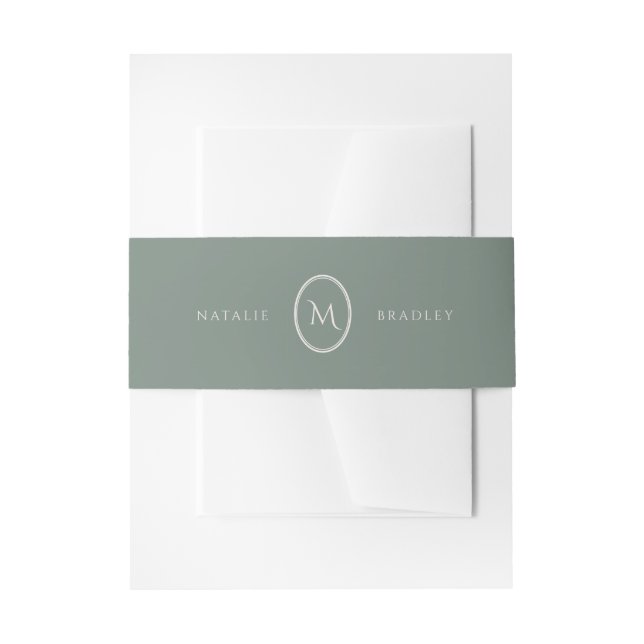 Kingston Classic Oval Monogram Einladungsbanderole (Vorderseite Beispiel)