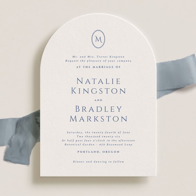 Kingston Elegant Monogram Typografy Wedding Einladung (Von Creator hochgeladen)