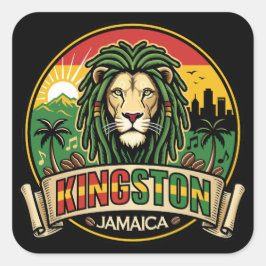 Kingston Jamaica Island Caribbean Quadratischer Aufkleber