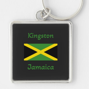 Kingston Jamaica - jamaikanische Flagge Schlüsselanhänger