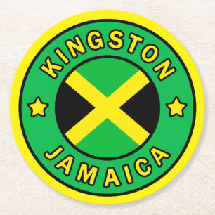 Kingston Jamaica Runder Pappuntersetzer