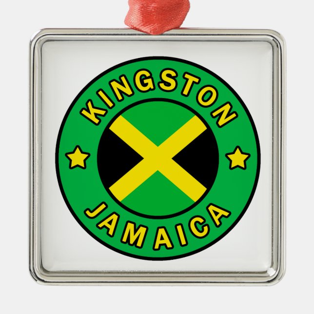 Kingston Jamaica Silbernes Ornament (Vorne)