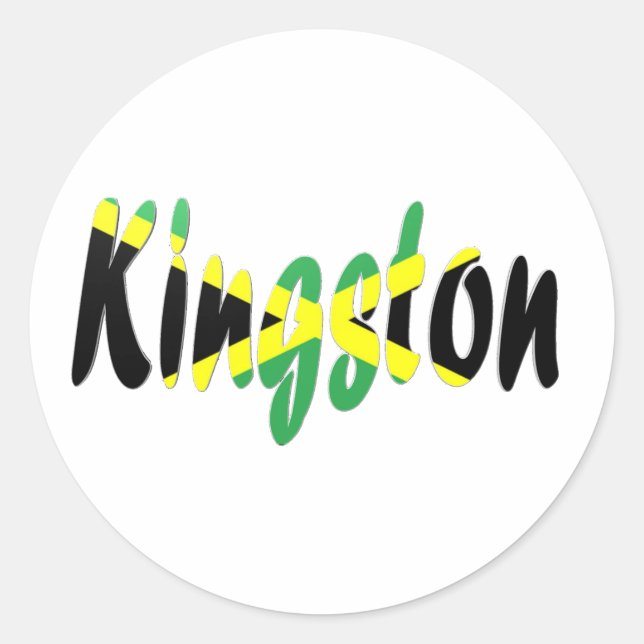 Kingston, Jamaika Runder Aufkleber (Vorderseite)