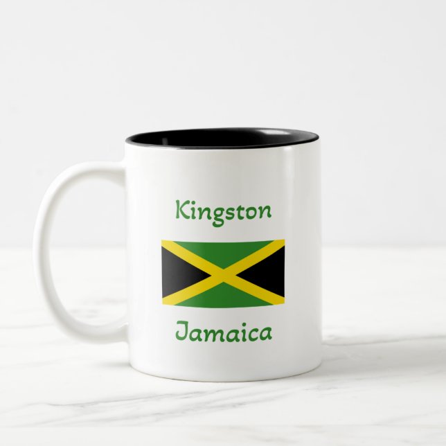 Kingston Jamaïque - Drapeau jamaïcain café Mug (Gauche)