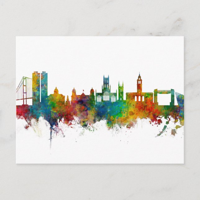 Kingston on Hull England Skyline Postkarte (Vorderseite)