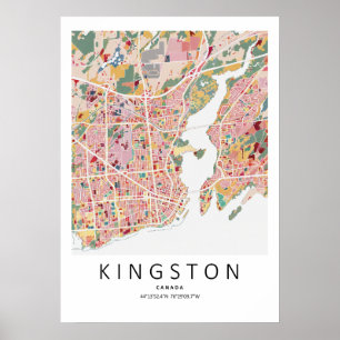 Kingston Ontario Karte Poster Moderne Stadt Wand