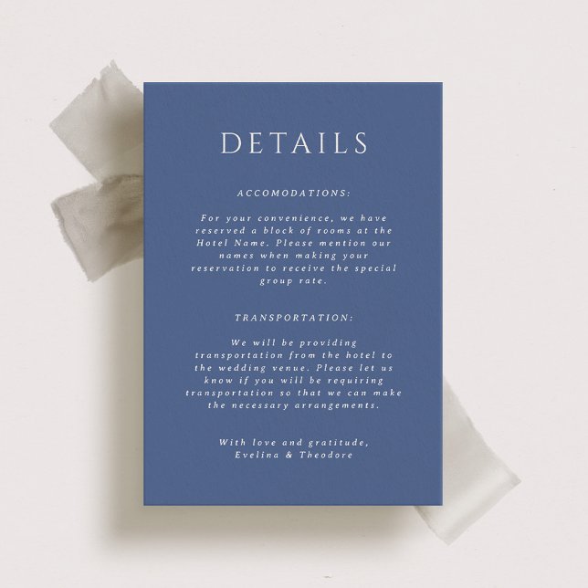 Kingston Portait Wedding Details Card Einladung (Von Creator hochgeladen)