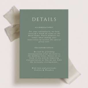 Kingston Portait Wedding Details Card Einladung