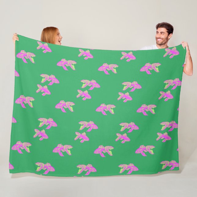 Kingyo Goldfish Pink Fleecedecke (Beispiel)
