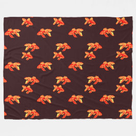 Kingyo Goldfish Red and Yellow Fleecedecke