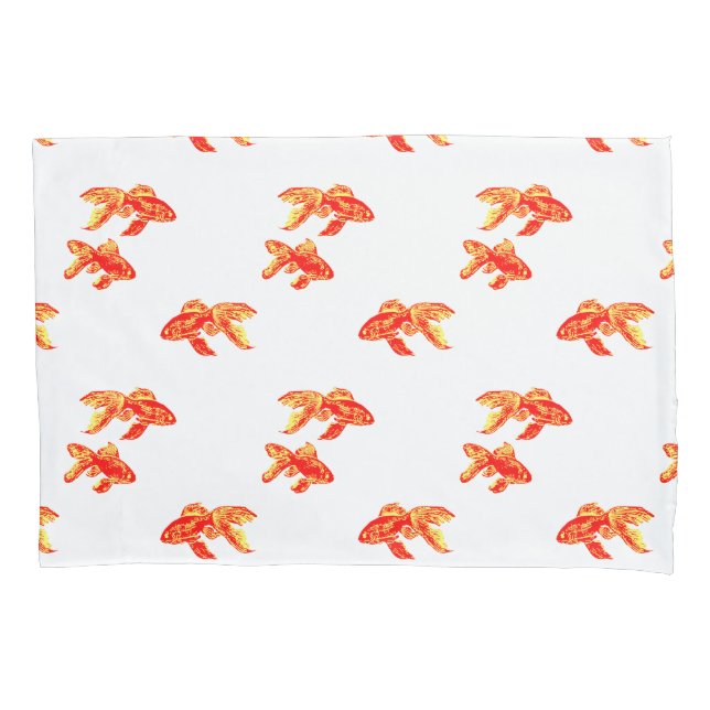 Kingyo Goldfish Red and Yellow Kissenbezug (Vorderseite)