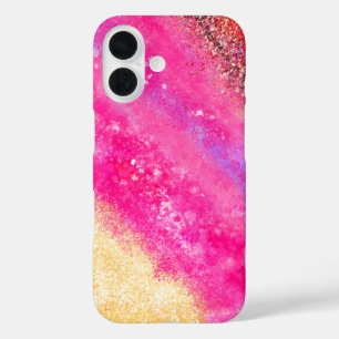 KiniArt Abstrait coque iphone rose et or