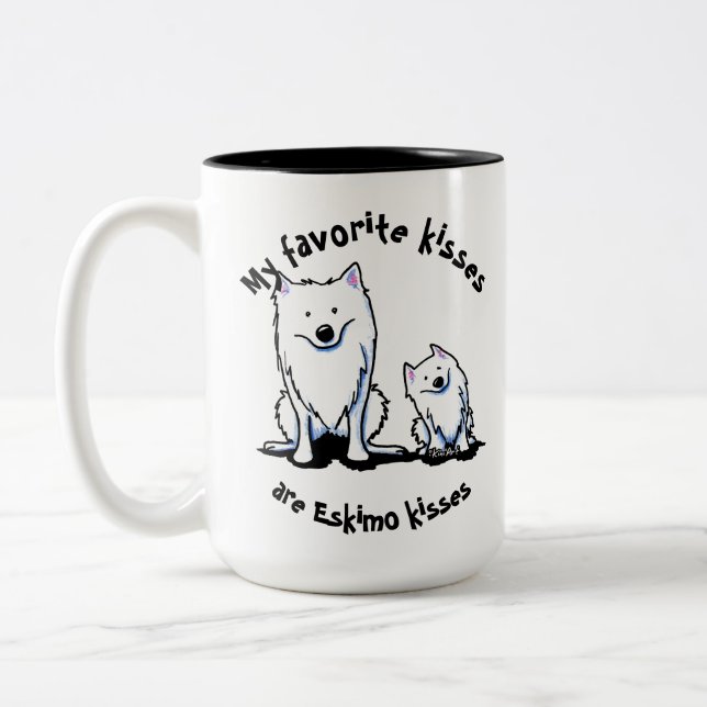 KiniArt amerikanische Eskimoküsse Zweifarbige Tasse (Links)