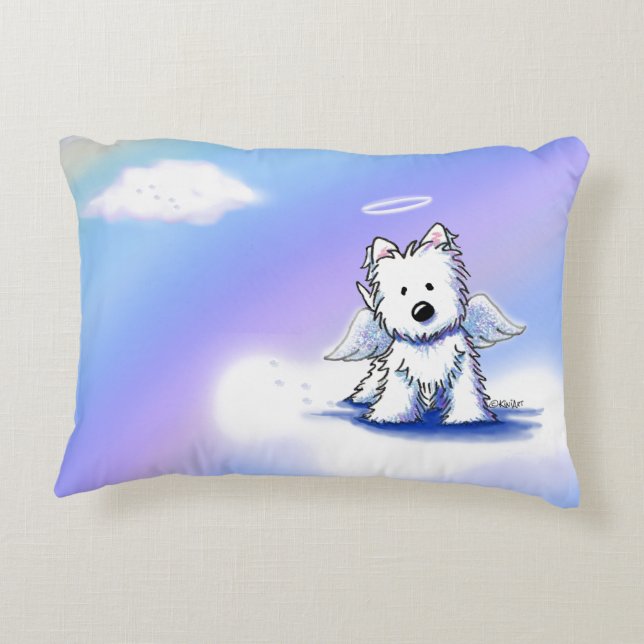KiniArt Angel Westie Dekokissen (Rückseite)