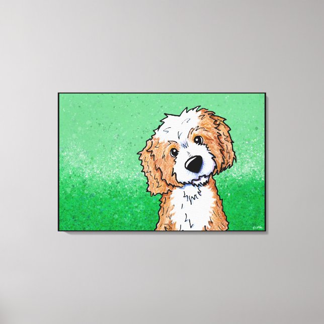 KiniArt Apricot Goldendoodle Leinwanddruck (Vorderseite)