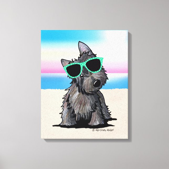KiniArt Ash Cairn Terrier Dog Beach Leinwanddruck (Vorderseite)