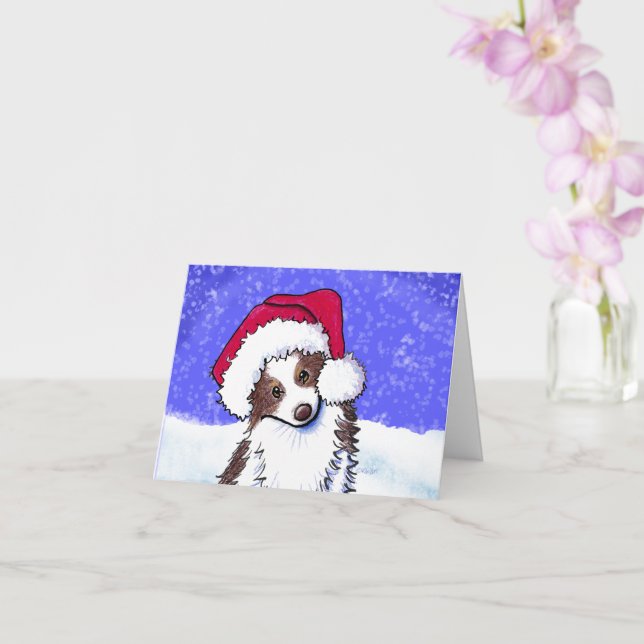 KiniArt Aussie Shepherd Weihnachten Karte (Orchidee)