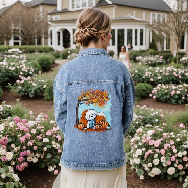 KiniArt Autumn Bichon Frise Jeansjacke (Hochzeit Rückseite)
