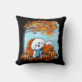 KiniArt Autumn Bichon Frise Kissen