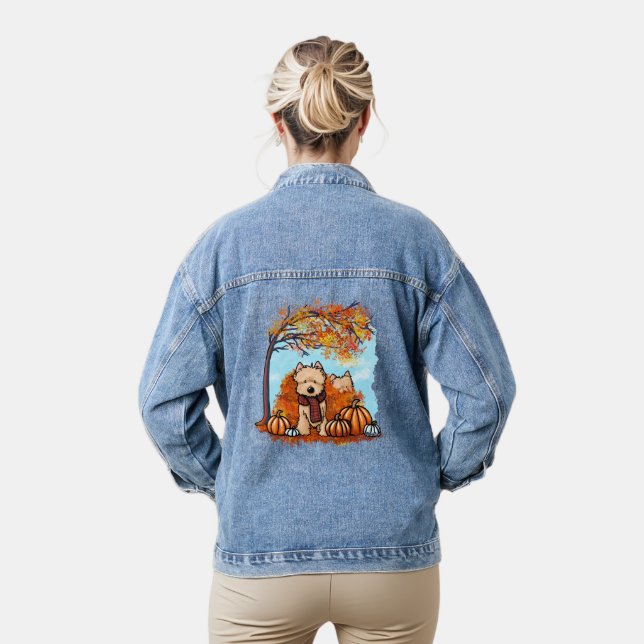 KiniArt Autumn Cairn Terrier Jeansjacke (Modell)