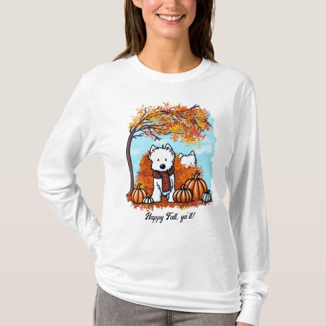 KiniArt Autumn Westies T-Shirt (Vorderseite)