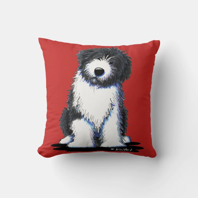 KiniArt Bartded Collie Kissen (Vorderseite)