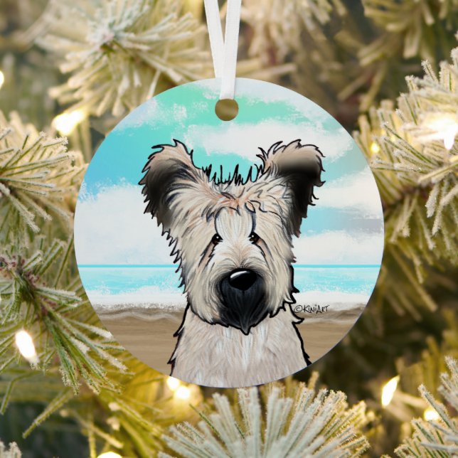 KiniArt Beach Briard Glas Ornament (InSitu)