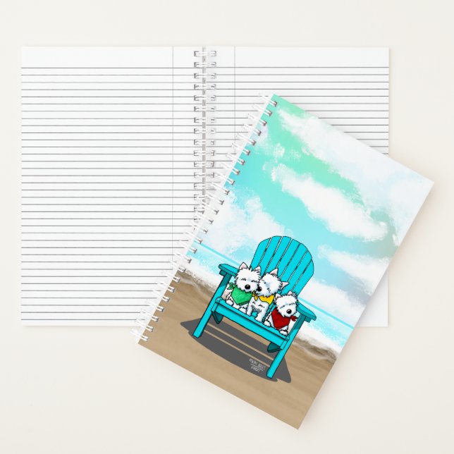 KiniArt Beach Westies Notizbuch (Innen)