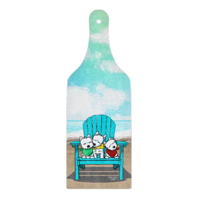 KiniArt Beach Westies Schneidebrett (Vorderseite)