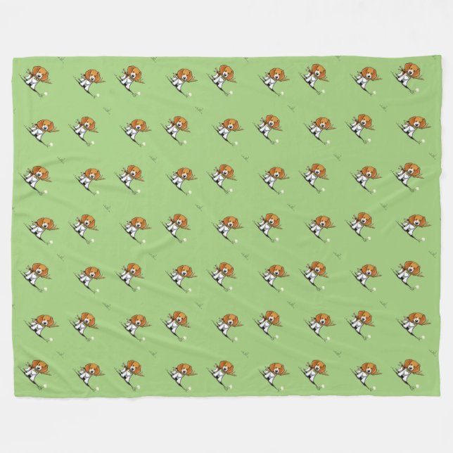 KiniArt Beagle Fleece Blanket (Vorderseite (Horizontal))