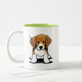 KiniArt Beagle Pup Zweifarbige Tasse