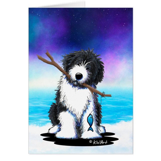 KiniArt Bearded Collie Fishing (Vorne)