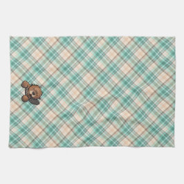 KiniArt Beaver on Marina Kariert Kitchen Handtuch
