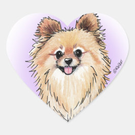 KiniArt Bella Pom Herz-Aufkleber