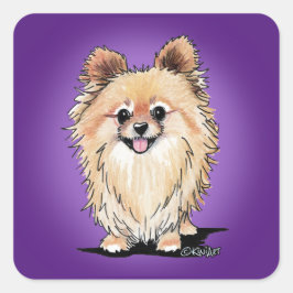 KiniArt Bella Pom Quadratischer Aufkleber