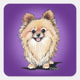 KiniArt Bella Pom Quadratischer Aufkleber