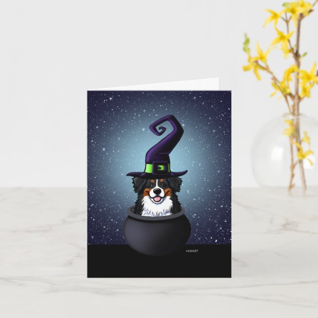 KiniArt Bernese Halloween Karte (Gelbe Blume)