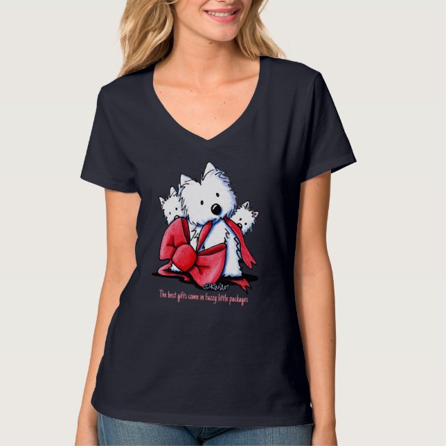 KiniArt Best Gifts Westies Sweatshirt T - Shirt (Vorderseite)