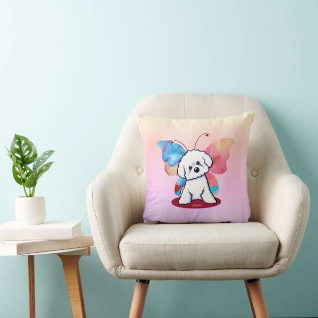 KiniArt Bichon Butterfly Kissen (Stuhl )