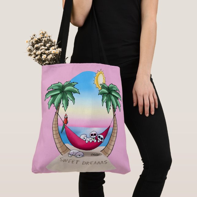 KiniArt Bichon Frise tropischer Spaß Tasche (Von Nahem)