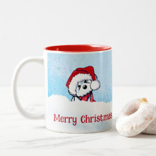 KiniArt Bichon Frise Weihnachten Zweifarbige Tasse