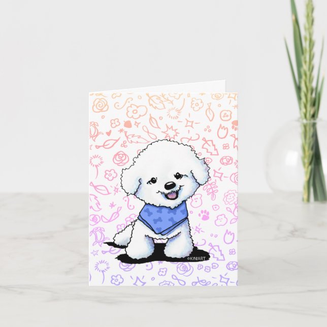 KiniArt Bichon-Welpenkarten Einladung (Vorderseite)