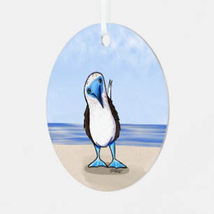 KiniArt Blaue Fuss Vogel Metallornament Ornament Aus Metall